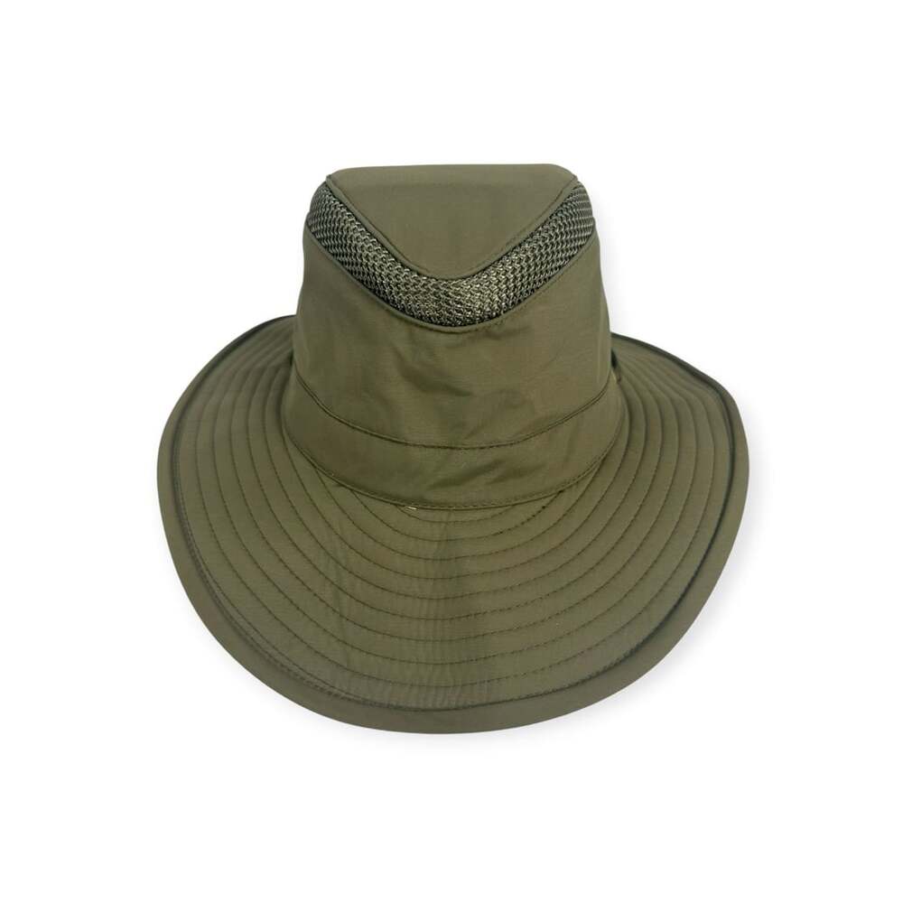 Tilley LTM6 Airflo Sun Hat Size 7 Olive Green Nylon Wide Brim Hiking Fishing